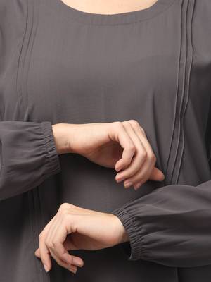 2 Piece Women Abaya Burqa Dress Double Color Sided Pocket 5