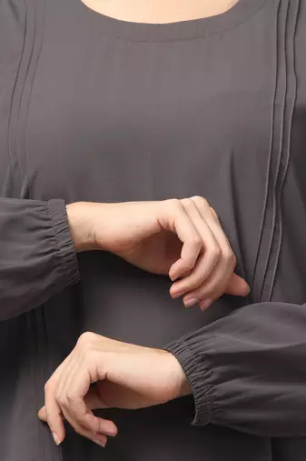 2 Piece Women Abaya Burqa Dress Double Color Sided Pocket