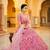 PINK BUTTERFLY NET PARTY WEAR EMBROIDERY LEHNGHA CHOLI 