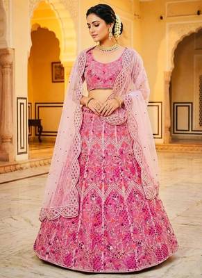 PINK EMBROIDERY lehenga CHOLI  3