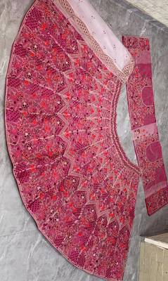 PINK EMBROIDERY lehenga CHOLI  4