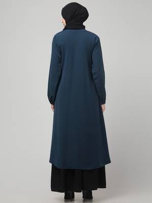 2 piece  Abaya for womens Dress Double Color Sided Pocket 2