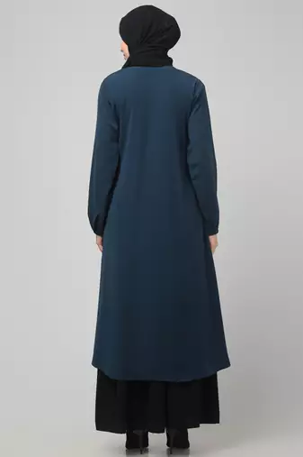 2 piece  Abaya for womens Dress Double Color Sided Pocket