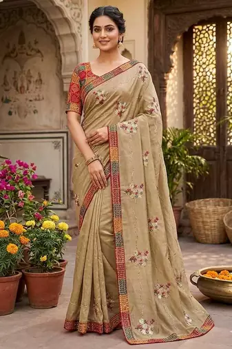 White chiffon saree with blouse