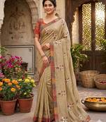 White chiffon saree with blouse
