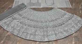 GREY FAUX GEORGETTE EMBROIDERY lehenga CHOLI 5