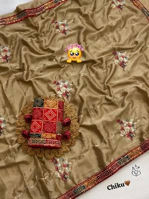 White chiffon saree with blouse 2