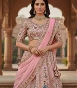 Pink georgette embroidery lehenga CHOLI