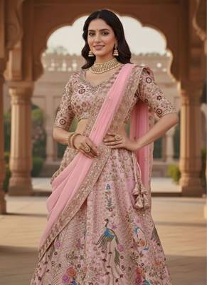 Pink georgette embroidery lehenga CHOLI 2