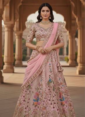 Pink georgette embroidery lehenga CHOLI 4