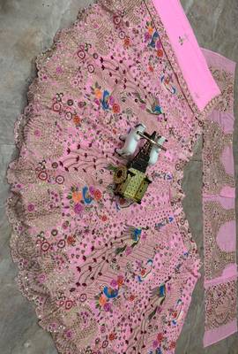 Pink georgette embroidery lehenga CHOLI 5