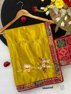 Yellow chiffon saree with blouse 3