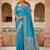 Turquoise Jacquard silk blend Rich Woven Zari Border Traditional Saree With Unstitched Blouse Piece