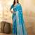 Turquoise Jacquard silk blend Rich Woven Zari Border Traditional Saree With Unstitched Blouse Piece