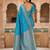Turquoise Jacquard silk blend Rich Woven Zari Border Traditional Saree With Unstitched Blouse Piece