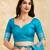 Turquoise Jacquard silk blend Rich Woven Zari Border Traditional Saree With Unstitched Blouse Piece