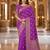 Purple Jacquard silk blend Rich Woven Zari Border Traditional Saree With Unstitched Blouse Piece
