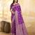 Purple Jacquard silk blend Rich Woven Zari Border Traditional Saree With Unstitched Blouse Piece
