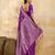Purple Jacquard silk blend Rich Woven Zari Border Traditional Saree With Unstitched Blouse Piece