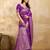 Purple Jacquard silk blend Rich Woven Zari Border Traditional Saree With Unstitched Blouse Piece