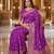 Purple Jacquard silk blend Rich Woven Zari Border Traditional Saree With Unstitched Blouse Piece