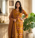 Elegant Pure Cotton Printed Suit Set with matching pant & soft dupatta