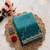 Teal Color embroidery work Chiffon Saree