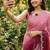 Pink Color embroidery work Chiffon Saree