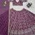 purple jacquard thread sequin lehenga choli set