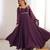 Tranding foux georgette dori work wine readymade ethnic gown