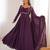 Tranding foux georgette dori work wine readymade ethnic gown