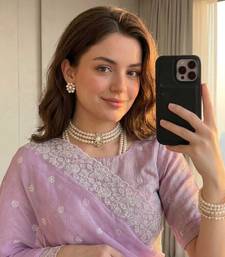Light Lavender Color ThreadWork Butta And Border Work Organza Saree
