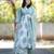 White Grey Aaliya Cut Style Anarkali Kurti Pant Dupatta Block Print Cotton Salwar Kameez Suit