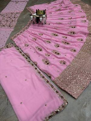 Pink georgette embroidery lehenga CHOLI 5