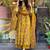 Yellow Anarkali Frock Style V-Neck Indian Pakistani Salwar Kameez Kurti Pant Dupatta Set
