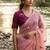Light Pink Color  thread embroidery Work Chiffon Saree