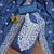  women's blue chanderi cotton embroidered unstitched salwar kameez with dupatta