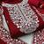 women's red chanderi cotton embroidered unstitched salwar kameez with dupatta
