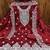 women's red chanderi cotton embroidered unstitched salwar kameez with dupatta