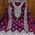 women's wine chanderi cotton embroidered unstitched salwar kameez with dupatta