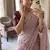 Lavender Color  thread embroidery Work Chiffon Saree
