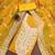 women's yellow chanderi cotton embroidered unstitched salwar kameez with dupatta