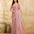 Pink Silk Blend Beads Embroidery With Sequence Work Saree with Unstitch Blouse Piece For Women