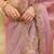 Pink Silk Blend Beads Embroidery With Sequence Work Saree with Unstitch Blouse Piece For Women