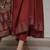 Maroon Printed Sequence Work on Neck Anarkali Cotton Kurti Pant Dupatta Set For Women