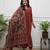 Maroon Printed Sequence Work on Neck Anarkali Cotton Kurti Pant Dupatta Set For Women
