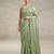 Pista art silk beads embroidery with sequence work saree with unstitch blouse piece for women