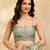 Pista silk blend beads embroidery with sequence work saree with unstitch blouse piece for women