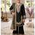 Kids festival wear black embroidered silk kurta plazzo set