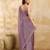 Purple Silk Blend Beads Embroidery With Sequence Work Saree with Unstitch Blouse Piece For Women